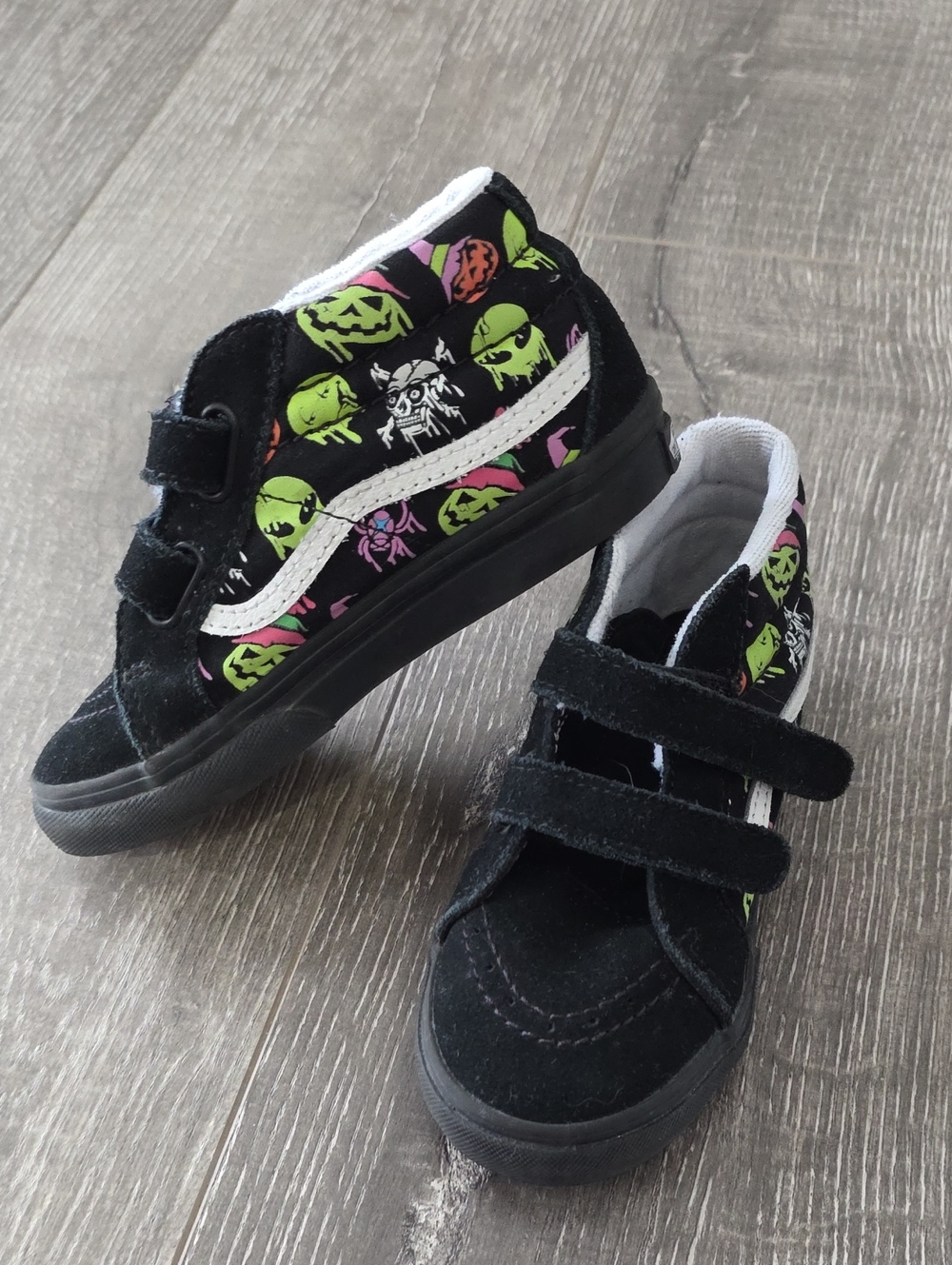 10C Vans Trippy Dip Glow High-Top Sneakers Halloween Print